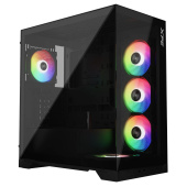 Корпус XPG INVADER X BLACK (INVADERXMT-BKCWW) Mid-Tower Gaming ATX PC Case with Panoramic View, Tempered Glass Panels, and RGB Lighting Black