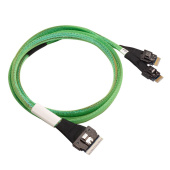 Кабель Luxshare L285SL010-SD-R, SlimSAS SFF8654(x8) to 2x SlimSAS SFF8654(x4), 100см