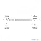 Кабель JPC P7323GB00800-1 Internal  MCIO x8 74P (угловой Right) to MCIO x8 74P (угловой Right), 80см