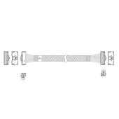Кабель JPC P7311GB00800-1 Internal MCIO x4 74P (прямой) to MCIO x4 74P (прямой), 80см