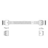 Кабель JPC P5200DR01000-1 Internal OCuLink x8 80P (прямой) to OCuLink x8 80P (прямой)  100см