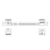 Кабель JPC P732EGB00800-1 Internal MCIO x8 74P (угловой Right) to MCIO x8 74P (угловой Right), 80см