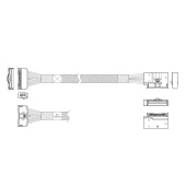 Кабель JPC P7322GB00800-2 Internal MCIO x8 74P (прямой) to MCIO x8 74P (угловой Right), 80см