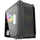 Корпус Powercase Корпус Powercase Alisio Micro X3B, Tempered Glass, 1х 120mm +2x 140mm 5-color fan, чёрный, mATX (CAMIB-L3)