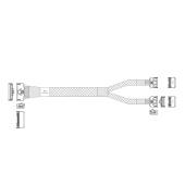 Кабель JPC P732VGB10800-1 Internal MCIO x8 74P (прямой) to 2x MCIO x4 38P (прямой), 80см