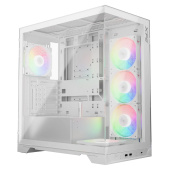 Корпус XPG INVADER X WHITE (INVADERXMT-WHCWW) Mid-Tower Gaming ATX PC Case with Panoramic View, Tempered Glass Panels, and RGB Lighting Black