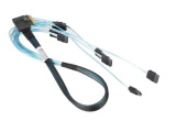 Кабель JPC P7350BG10800-1 Internal MCIO x8 74P (прямой)  to 8x SATA 7P (прямой) + HSG PH2.54, 80см