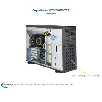 Платформа системного блока SuperMicro SYS-7049P-TRT 4U Rackmountable / Tower Optional Rackmount Kit Optional Rackmount Kit X11DPi-NT «SATA3 (6Gbps)