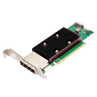 HBA-адаптер Broadcom 9600W-16e SGL (05-50108-00)  PCIe Gen4 x16 LP, Tri-Mode SAS/SATA/NVMe 24G HBA, 16port(4*ext SFF8644)