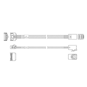 Кабель JPC P731IDN00800-1 Internal MCIO x8 74P (прямой) to  HDmSAS SFF8643(x4) (прямой),  80см