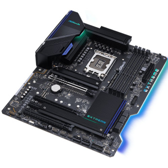 Материнская плата ASRock Z690 Extreme, Socket 1700, Intel®Z690, 4xDDR4-3200, HDMI+DP, 3xPCI-Ex16, 1xPCI-Ex1, 8xSATA3 (RAID 0/1/5/10), 3xM.2, 8 Ch Audio, 1xGLan, 1x2.5GLan, (0+4)xUSB2.0, (5+4)xUSB3.2, (1+1)xUSB3.2 Type-C™, 1xPS2, ATX, RTL {5} (936067)