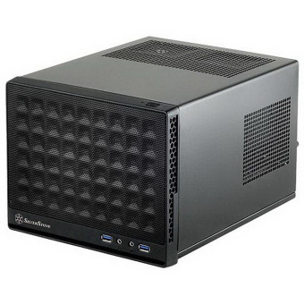 Корпус Silverstone SST-SG13B Sugo Mini-ITX Compact Computer Cube Case, Mesh Front Panel, black, RTL {4}