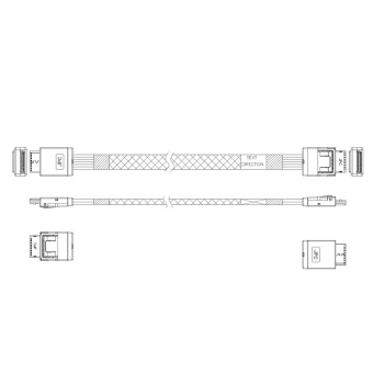 Кабель JPC P47SSDN01000-2 Internal  OCuLink x4 42P (прямой) to OCuLink x4 42P (прямой), 100см