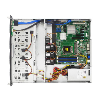 Корпус AIC XE1-1DTS0-62 4x SAS/SATA/NVMe 3,5/2,5" hot-swap, 4x 9mm 2,5" top plate, ATX, 12Gb/s passive backplane 1x SFF-8643 and 4x Oculink(NVMe), 2x 450W, 1U, Black, rail kit