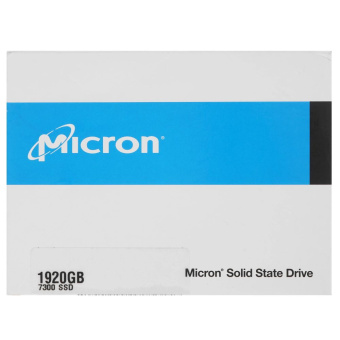 Накопитель SSD Micron 7300PRO MTFDHBE1T9TDF-1AW1ZABYY 1920GB, 2.5 U.2, 3000/1500 MB/s, 396k/50k IOPS, PCIe 3.0 1x4, 1.2DWPD, TBW 4200TB