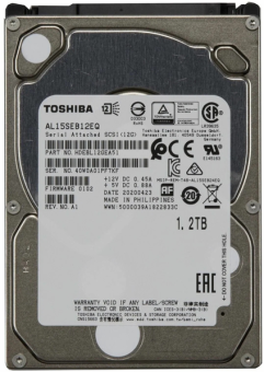 Жесткий диск серверный Toshiba AL15SEB12EQ 1.2Tb, 2.5", SAS 12Gb/s, 10500rpm, 128MB, 512e