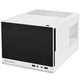 Корпус Silverstone SST-SG13WB-Q (USB 3.0) Sugo Mini-ITX Compact Computer Cube Case, Plastic Front Panel with Faux Aluminum Finish, black white, RTL {4}