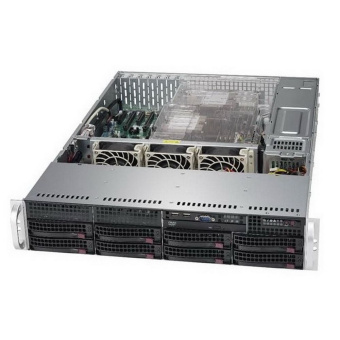 Корпус SuperMicro CSE-825TQC-R802LPB 8x 3.5" SAS/SATA, E-ATX, 12Gb/s passive backplane, 2x 800W, 2U, Black, rail kit