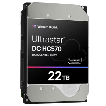 Жесткий диск серверный WD Ultrastar DC HC570 WUH722222ALE6L4 22TB, 3.5", SATA 6Gb/s, 7200rpm, 512MB, 512e/4Kn, CMR (0f48155)
