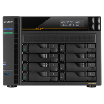 ASUSTOR AS6808T 10-Bay NAS/AMD Ryzen V3C14 2,3GHz/16GB DDR5, noHDD(HDD,SSD)/2x5,2х10,Gbe(LAN)/3xUSB3.2,Type-C; 90IX01T8-BW3S00