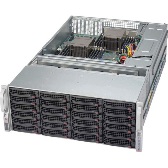 Корпус SuperMicro CSE-847BE2C-R1K28WB 4U, 36 x 3.5" SAS HDD, тип совм. мат.плат: 12"x10", 13.68"x13", 9.6"x9.6", 7 слотов расширения (3 LP), семь 80мм вентиляторов, 2 x LAN, БП 1280Вт 80Plus Platinum
