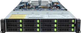 Gigabyte Server Platform R283-Z94 Rev.3x / 2U / 2xAMD (9004/9005) / 2xHS / 24xDIMM / 12xLFF NVME/SAS/SATA + 4xSFF SATA/SAS + 3xM.2 PCIe Gen3 / 2x1GbE / 2xOCP 3.0 / 2xFHHL / 2x1600W / Rails / 1Y