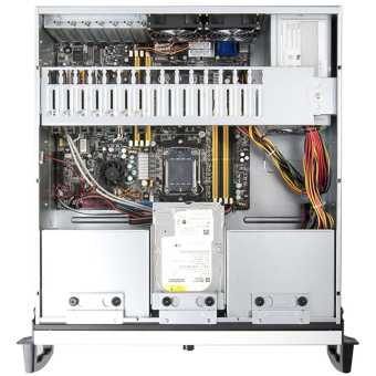 Корпус Chenbro RM42300H11-13720, 3x 5.25" fixed, 5x 3.5", ATX, без Б/П, /4U, Black, w/o rail