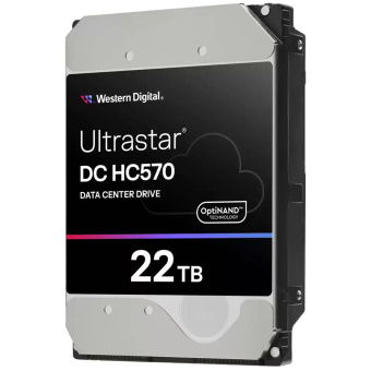 Жесткий диск серверный WD Ultrastar DC HC570 WUH722222ALE6L4 22TB, 3.5", SATA 6Gb/s, 7200rpm, 512MB, 512e/4Kn, CMR (0f48155)