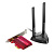 Сетевой адаптер TP-LINK Archer TX3000E 11AX 3000 Мбит/с двухдиапазонный PCI-E адаптер, до 2402 Мбит/c на 5 ГГц и до 574 Мбит/c на 2,4 ГГц, поддержка Bluetooth 5.0 и шифрования WPA2, две съёмные внешние антенны, в комплекте идёт 1 магнитное основание и 1 р