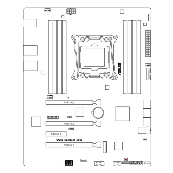 Материнская плата ASUS WS C422 DC (1x LGA2066, 4x DDR4(2993), 6x SATA3, 1x M.2, 4x PCIE, 1x 1Glan)
