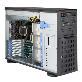 Корпус SuperMicro CSE-745BAC-R1K23B 8x 3.5"& 2.5" SAS3/SATA3 Backplane for Hot-Swappable Drives,Front HDD Door Lock & Side Panel Intrusion Switch, Front I/O Ports: 2x USB 3.0, 3x Middle 8cm (9400 rpm) PWM Fans & 2x8cm 9400 rpm PWM