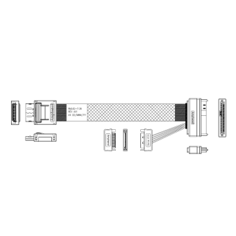 Кабель Amphenol RML42-1136 Cable OcuLink SFF8611 4i  -TO-  SFF8639  , 85 Ohm,  L:100cm