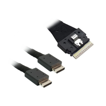Кабель Luxshare L285SL016-SD-R, SlimSAS SFF8654(x8) to 2x OCuLink SFF8612(x4), 100см