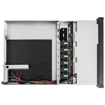 Корпус In-Win IW-RS104-07 Single 650w Acbel/FAN 4056mm*6/SLIMSAS*4 BP)/2.5"/3.5" hot-swap HDD tray (gray color)*4/28"RAIL/power cord*2/I/O shield universal/ Riser Card for 1Uxx-07 series , PCIe Gen 3 x 16, left-facing 90degree