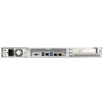 Корпус In-Win IW-RS104-07 Single 650w Acbel/FAN 4056mm*6/SLIMSAS*4 BP)/2.5"/3.5" hot-swap HDD tray (gray color)*4/28"RAIL/power cord*2/I/O shield universal/ Riser Card for 1Uxx-07 series , PCIe Gen 3 x 16, left-facing 90degree